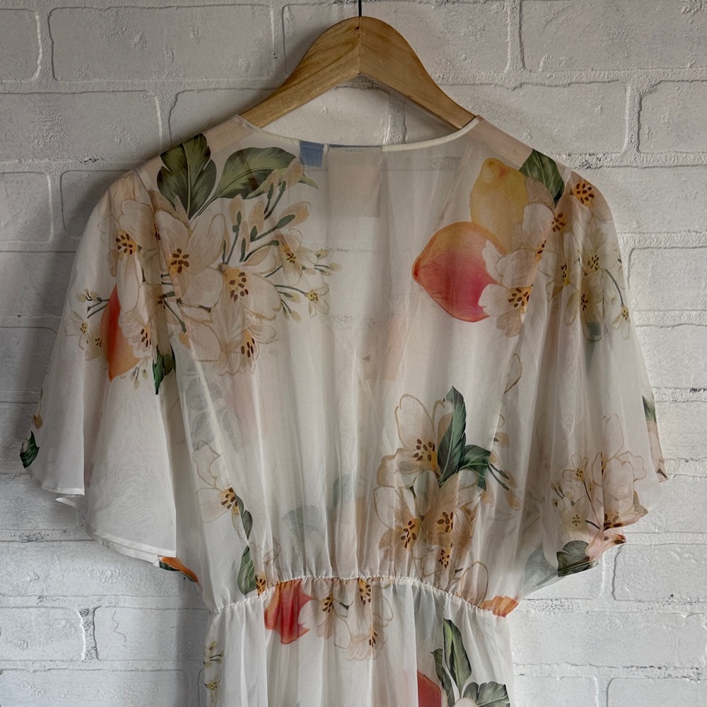 Farm Rio Eloisa Floral Sheer Dress size small slip NOT included - Picture 9 of 14